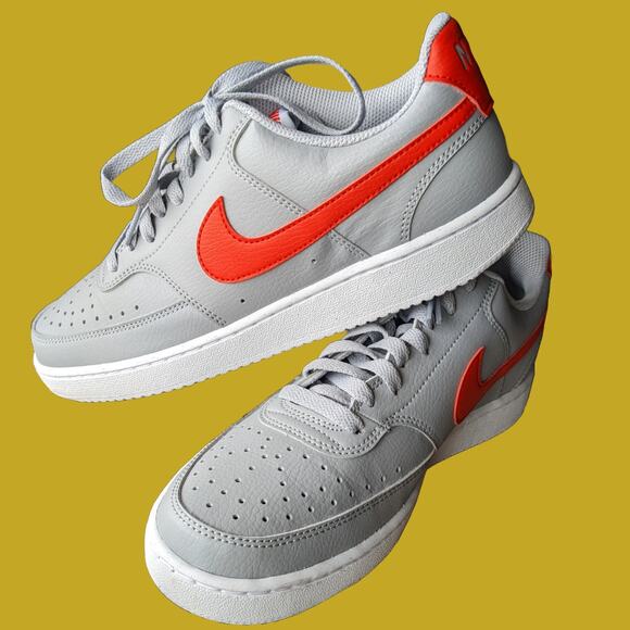 Nike Shoes - New Nike Court Vision Lo Next Nature Wolf Grey/University Red Shoes, Size 9.5W